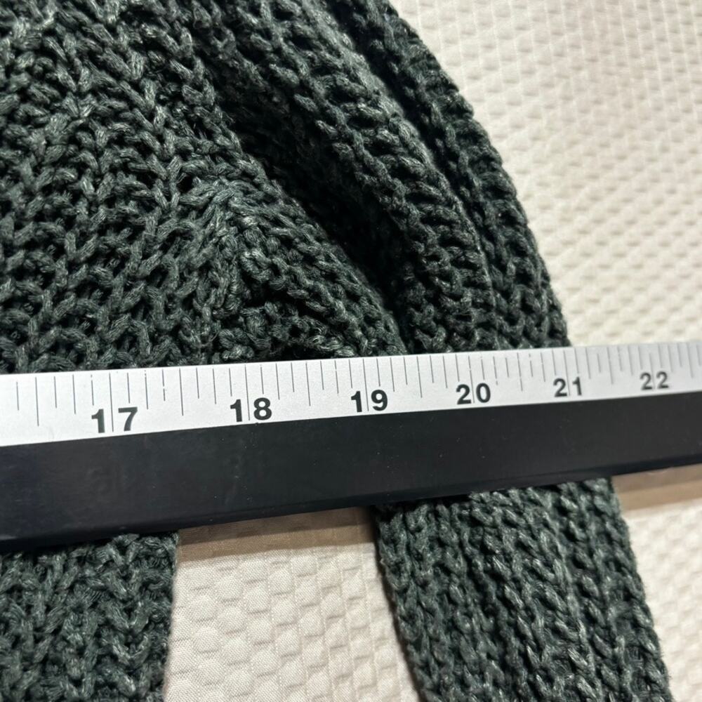 Cloth & Stone Anthropologie Medium Green Ribbed Knit Sweater Viscose Linen - Picture 7 of 9
